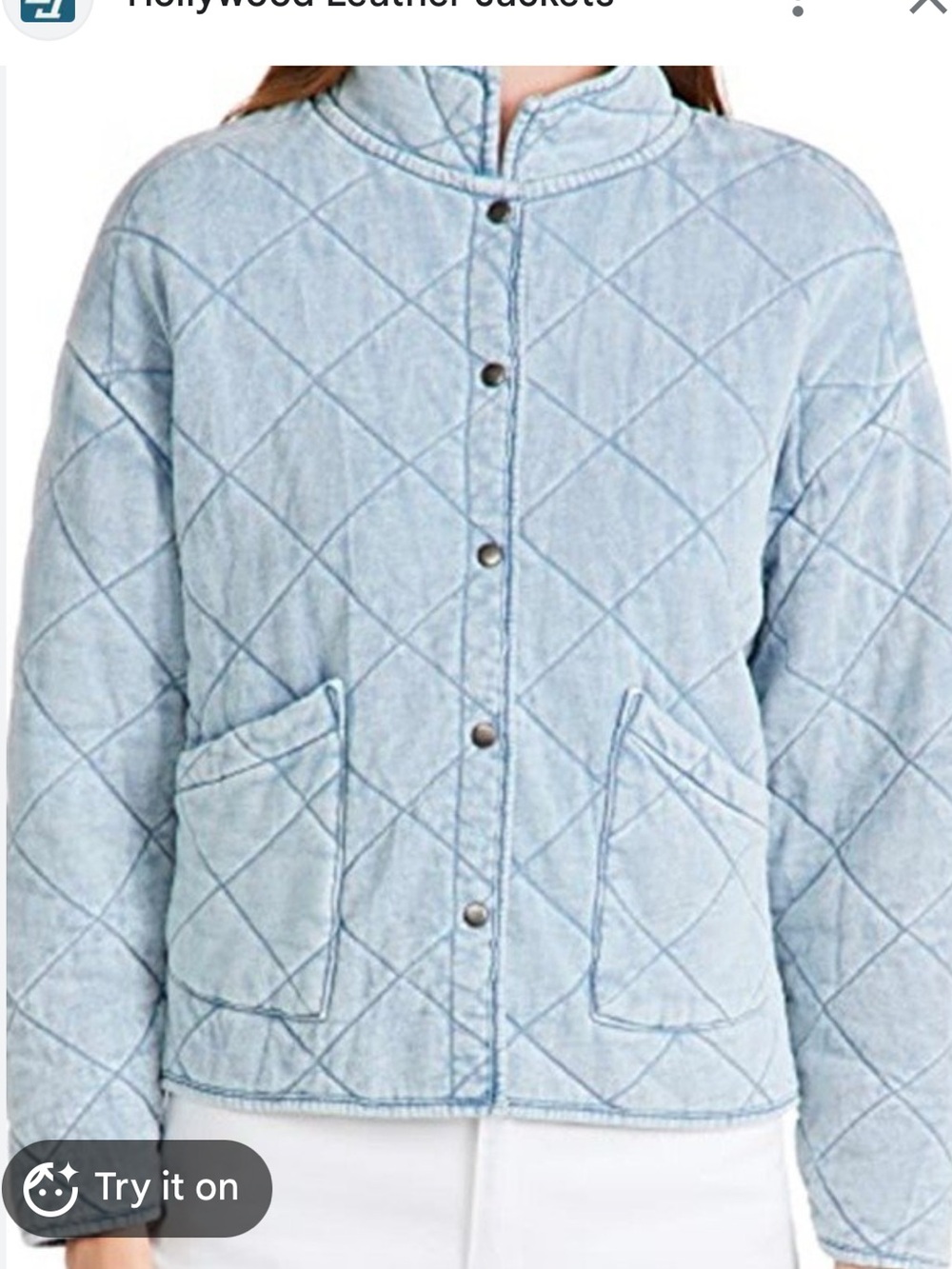 Z Supply Light Blue soft Quilted Snap-Front Jacket XS